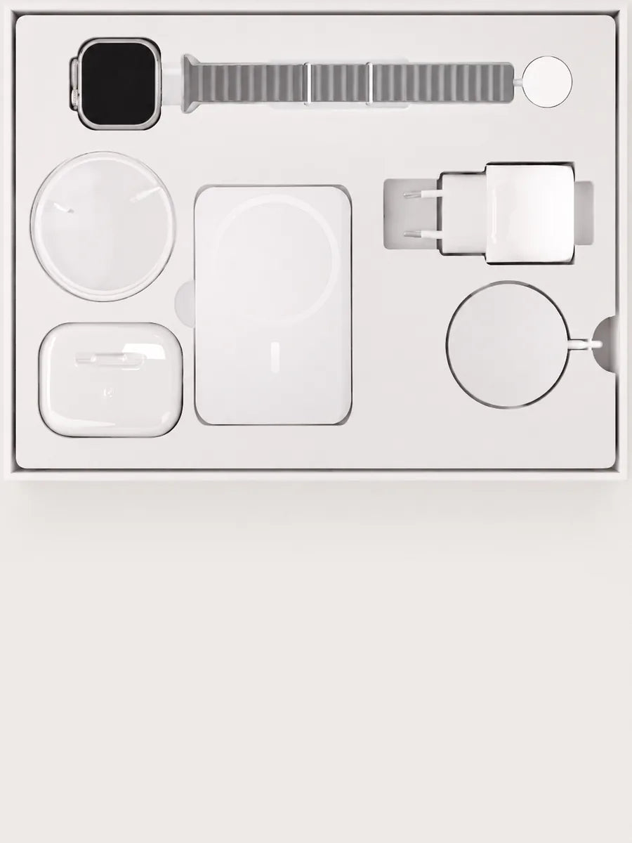 Pack Chargeurs 6 en 1 CHEZSAMOS, coffret complet avec montre, chargeurs et écouteurs